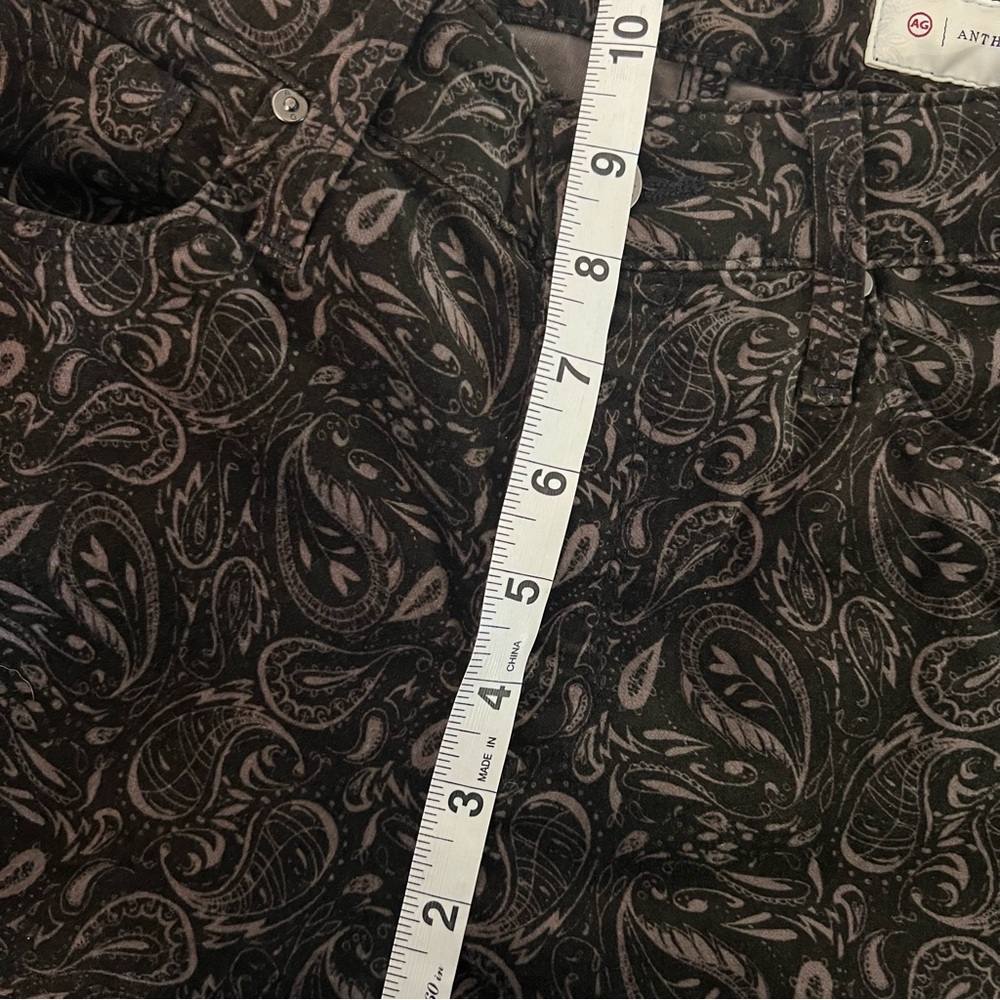 ANTHROPOLOGIE AG Adriano Goldschmied Velvet Paisley High Rise Stevie Ankle Pants - Picture 12 of 14